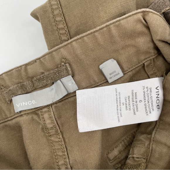 Vince Womens Cargo Jogger Pants Olive Khaki Cotton Blend 6 - Picture 11 of 11